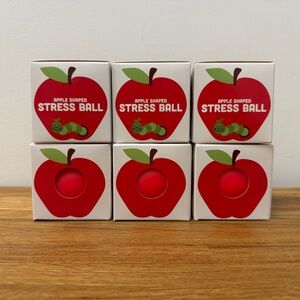 Set of 6 Apple Shaped Stress Ball Squishy’s Sensory Fidget Viral